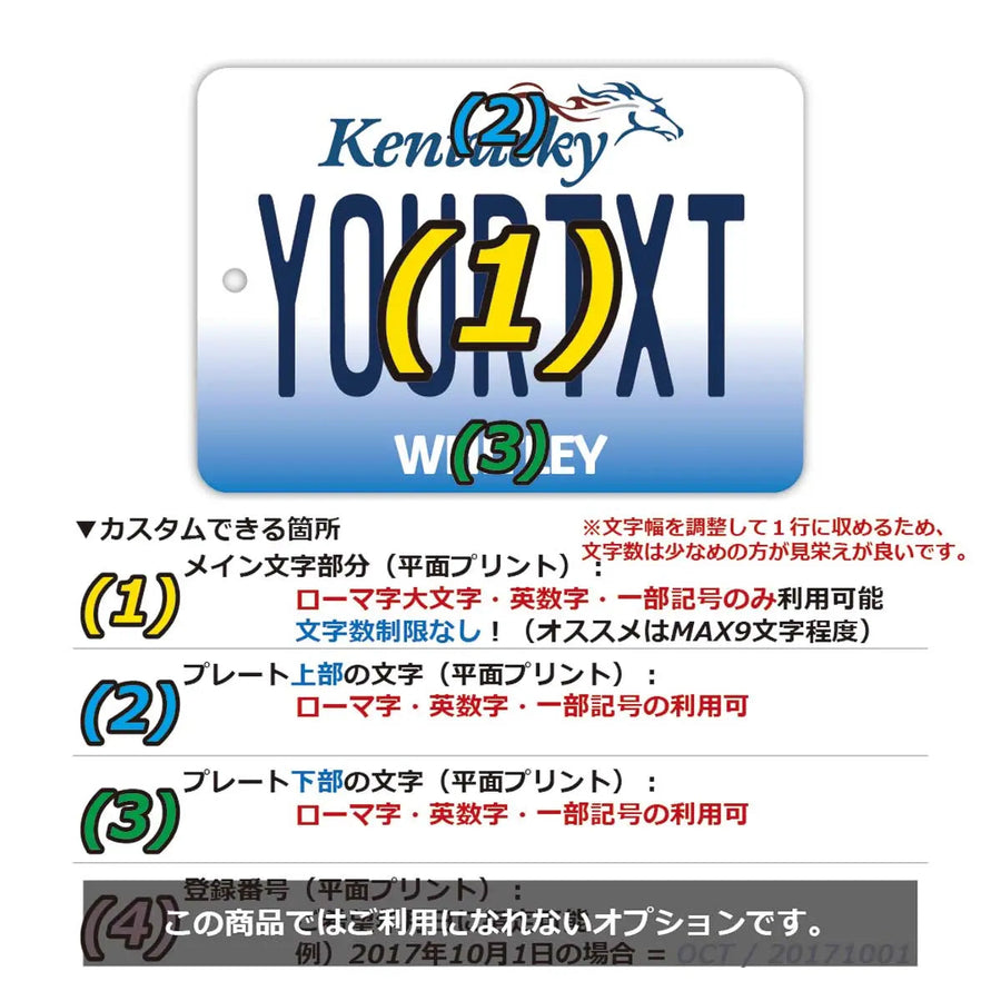 【ミラータグ】ケンタッキー2005/オリジナルアメリカナンバープレート型エアフレッシュナー
