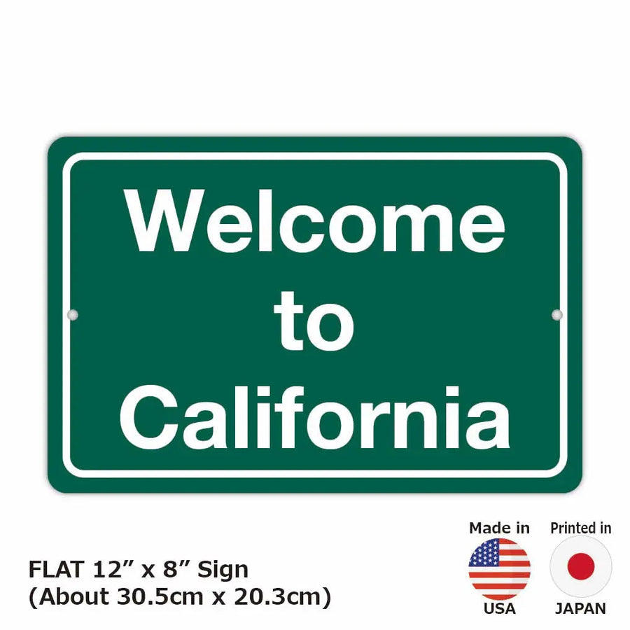 【長方形看板】カリフォルニアへようこそ/アメリカ製オリジナル看板(約20x30cm)
