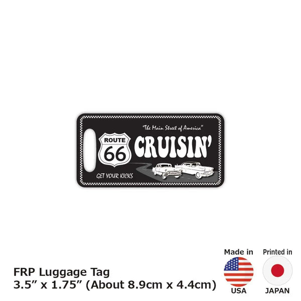 【ラゲッジタグ】ルート66・ブラック/オリジナルアメリカナンバープレート型・おしゃれ ・紛失防止タグ