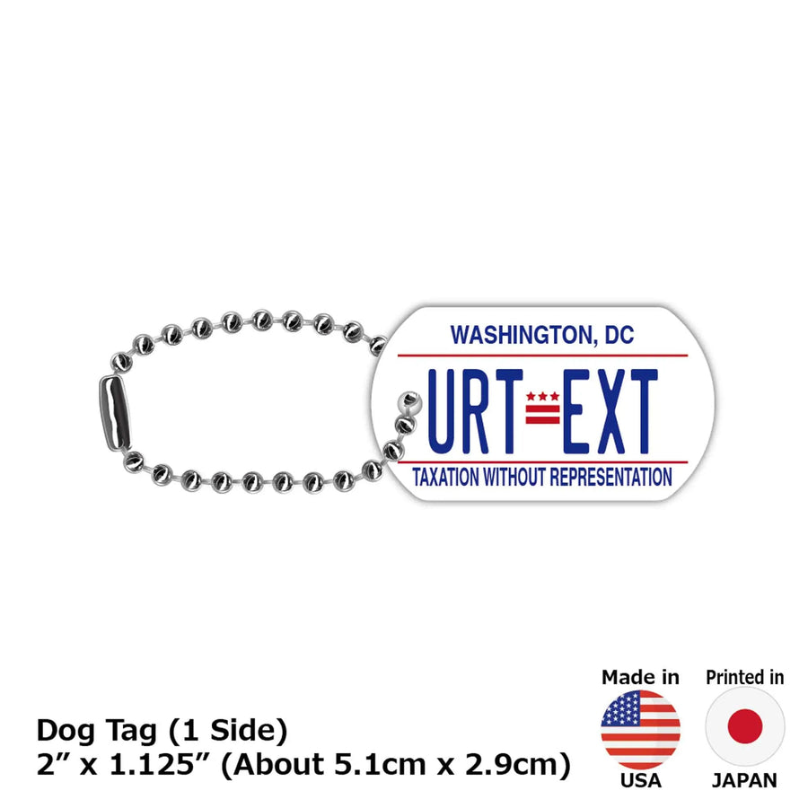 【犬用迷子札・ドッグタグ】ワシントンDC/オリジナルアメリカナンバープレート型 名入れキーホルダー