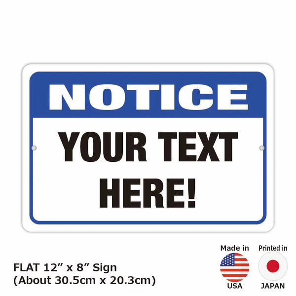 【長方形看板】お知らせ！NOTICE看板/アメリカ製オリジナル看板(約20x30cm)
