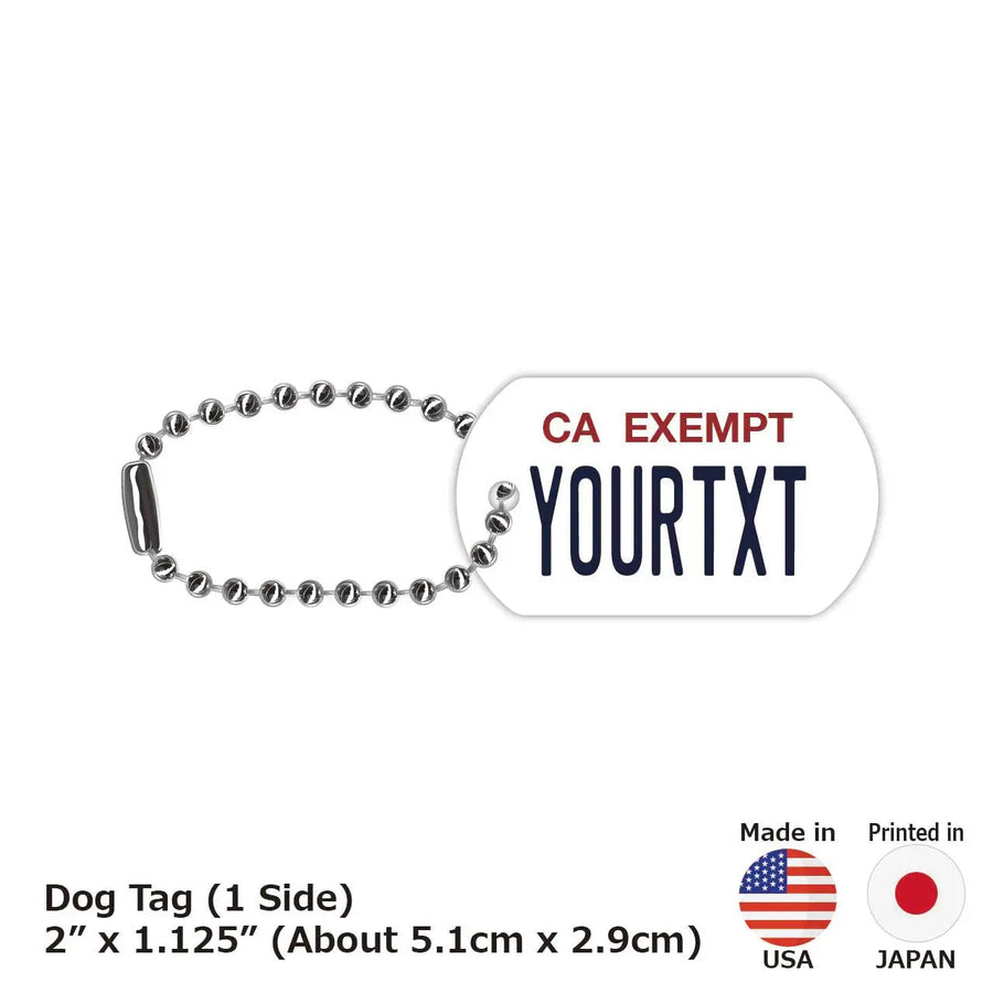 【犬用迷子札・ドッグタグ】カリフォルニア(公用車)/オリジナルアメリカナンバープレート型 名入れキーホルダー