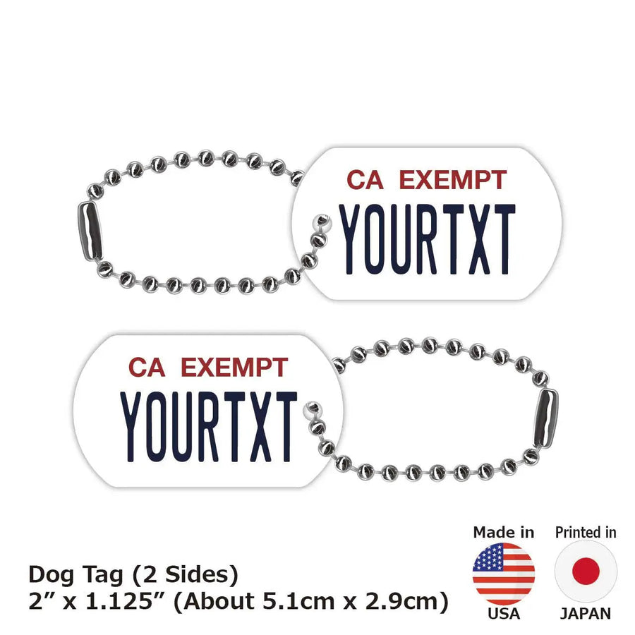 【犬用迷子札・ドッグタグ】カリフォルニア(公用車)/オリジナルアメリカナンバープレート型 名入れキーホルダー