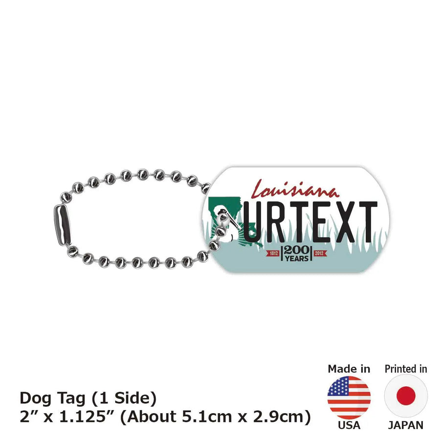 【犬用迷子札・ドッグタグ】ルイジアナ/オリジナルアメリカナンバープレート型 名入れキーホルダー