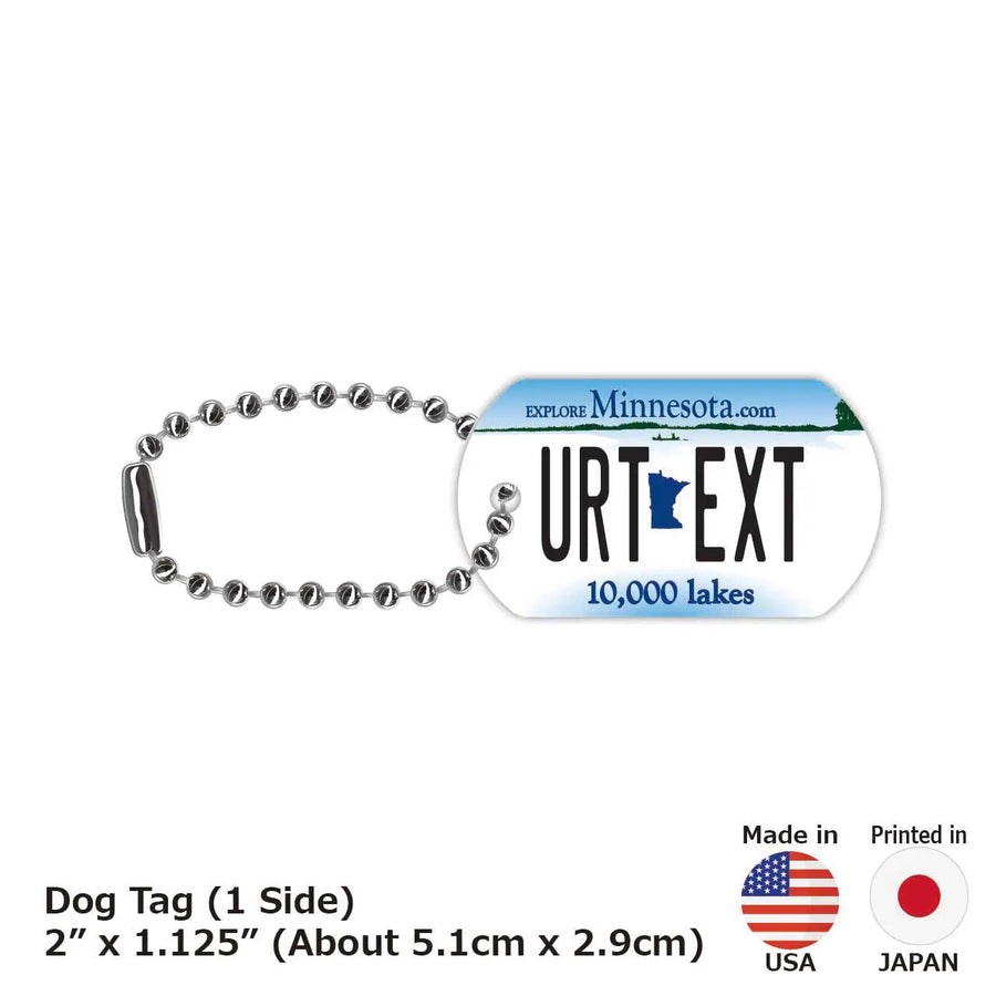 【犬用迷子札・ドッグタグ】ミネソタ/オリジナルアメリカナンバープレート型 名入れキーホルダー