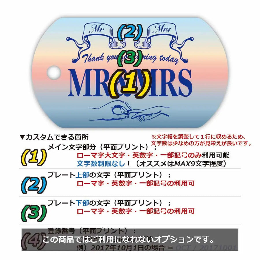 【犬用迷子札・ドッグタグ】サンライズ/オリジナルアメリカナンバープレート型 名入れキーホルダー