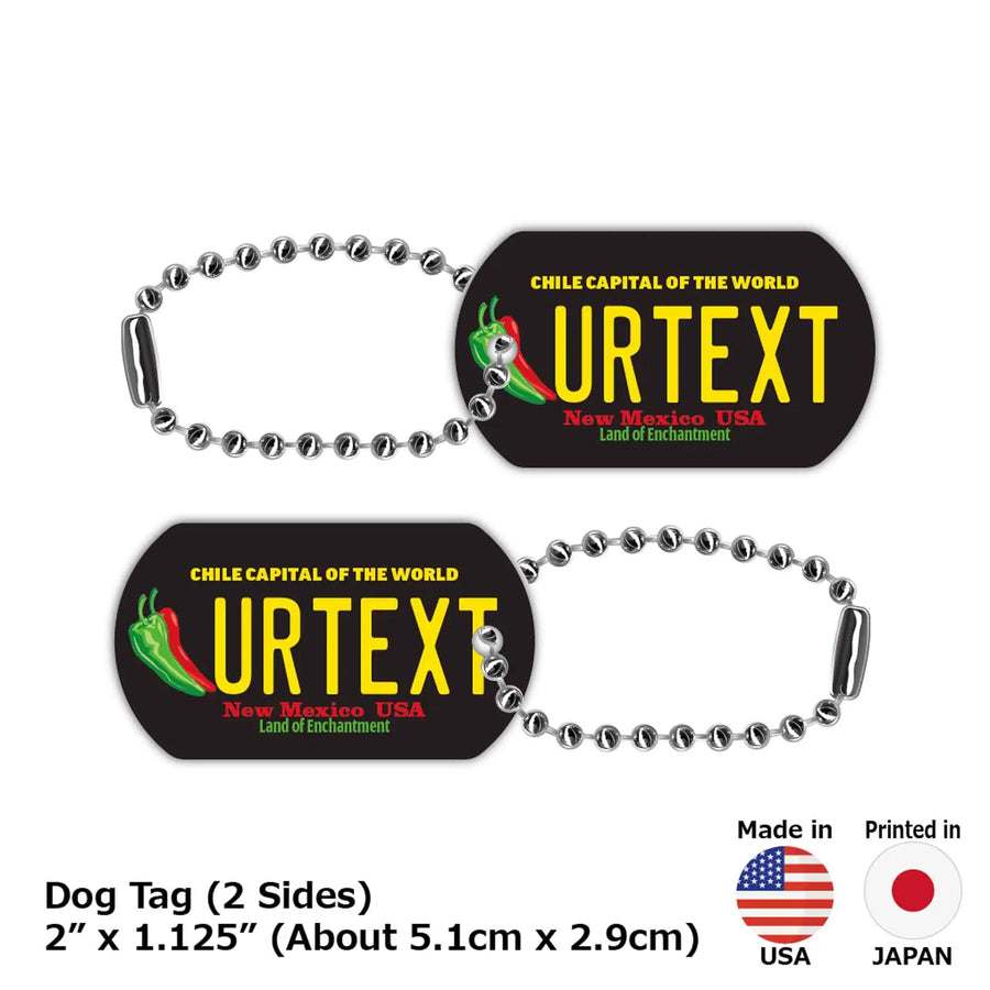 【犬用迷子札・ドッグタグ】ニューメキシコ・チリペッパー/オリジナルアメリカナンバープレート型 名入れキーホルダー