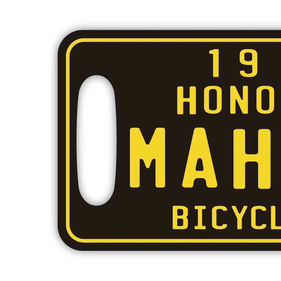 【ラゲッジタグ】ハワイ自転車タグ風・ブラック/オリジナルアメリカナンバープレート型・おしゃれ ・紛失防止タグ