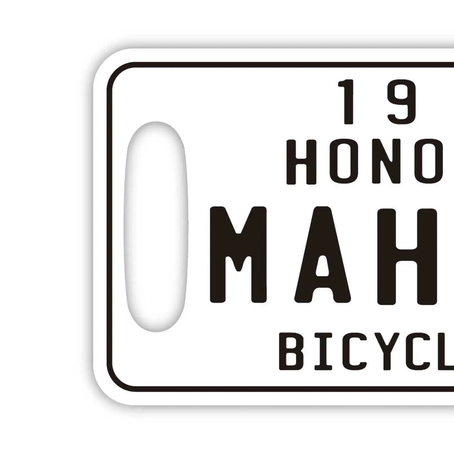 【ラゲッジタグ】ハワイ自転車タグ風・ホワイト/オリジナルアメリカナンバープレート型・おしゃれ ・紛失防止タグ