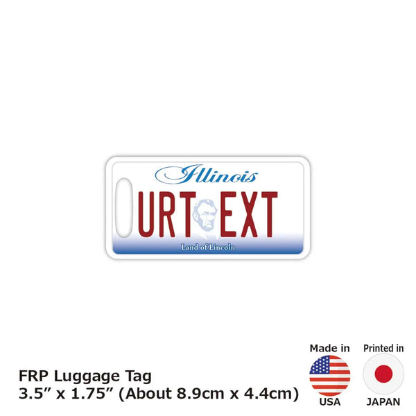 【ラゲッジタグ】イリノイ/オリジナルアメリカナンバープレート型・おしゃれ ・紛失防止タグ