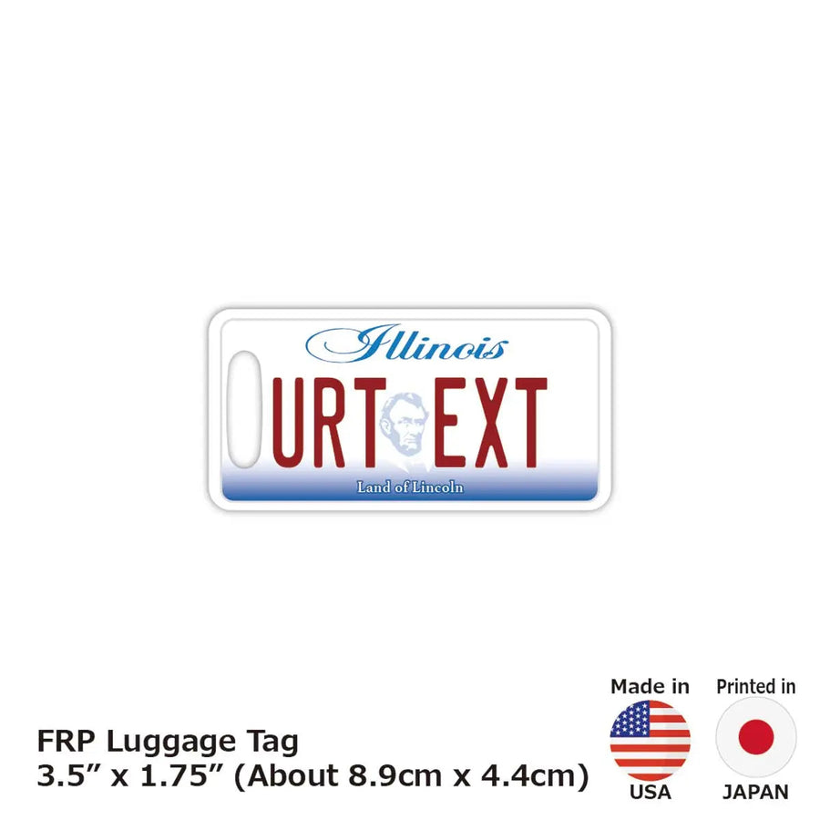 【ラゲッジタグ】イリノイ/オリジナルアメリカナンバープレート型・おしゃれ ・紛失防止タグ