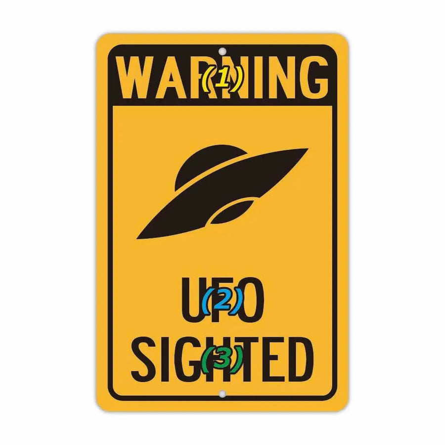 【長方形看板】警告！UFO出現/アメリカ製オリジナル看板(約20x30cm)
