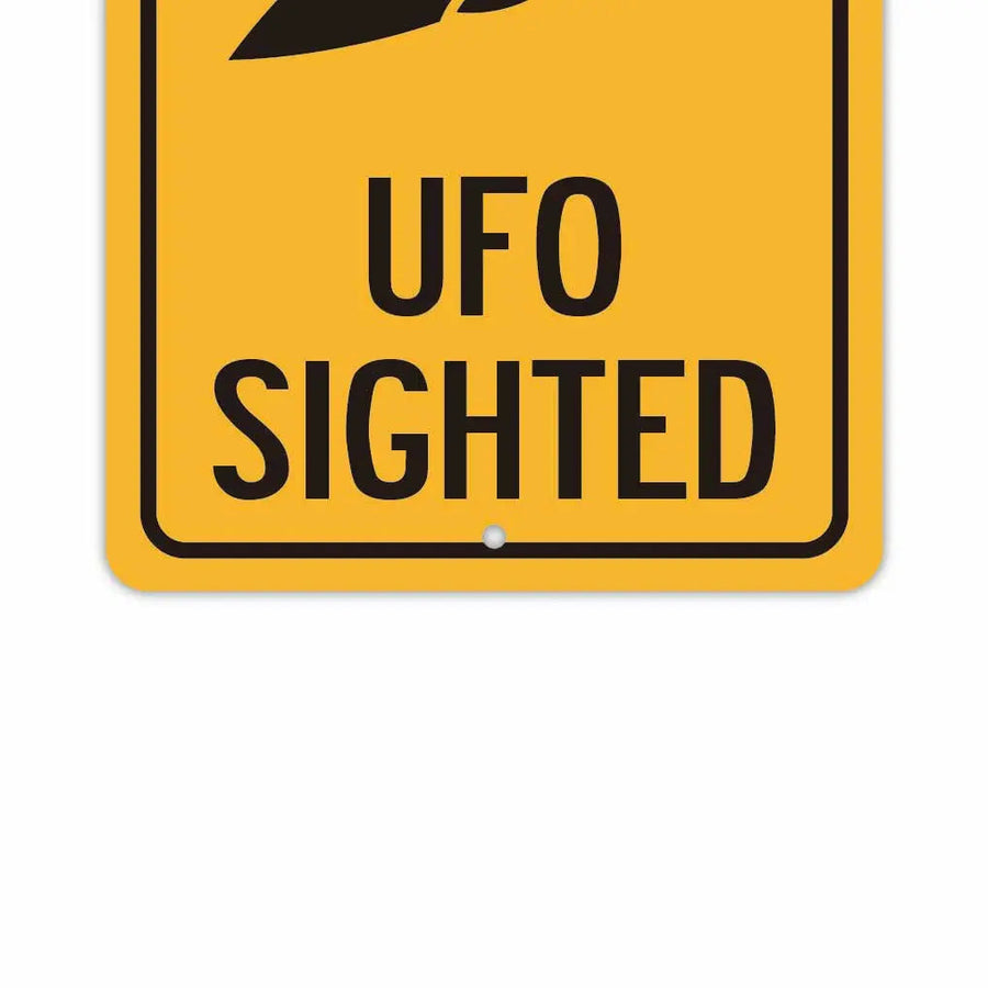 【長方形看板】警告！UFO出現/アメリカ製オリジナル看板(約20x30cm)